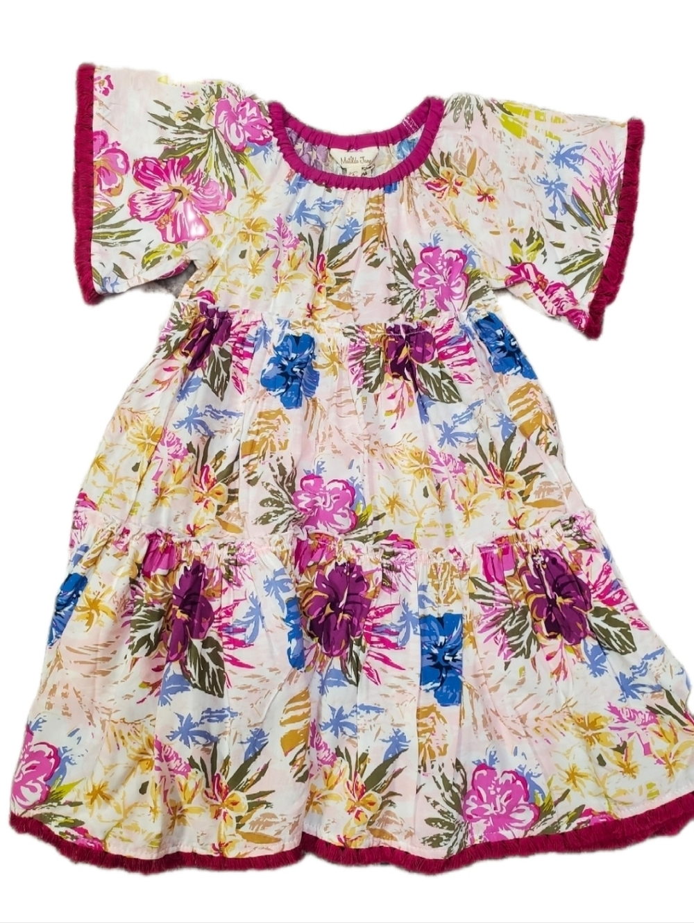 Matilda Jane Boho Dress 4 Enchanted Garden Bird of Paradise floral tiered Nwt - Picture 1 of 4